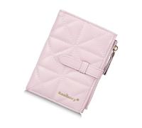 Elnwnnkc Korean Inspired Quilted Pattern Card Case Wallet Secure Zip Coin Pocket Practical PU Leather Card Holder Wallet Purse Quilted Pattern