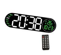 Elnwnnkc Large LED Wall Clock with Remote Control 2 Alarms Date Temperature Easy to Read Display for Home Decors Time Management LED Display Clock