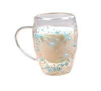 Elnwnnkc Layer Glass Coffee Mugs 350ML Insulating Cups Home Gathering Cups Suitable for Coffee Enthusiasts Present Glass