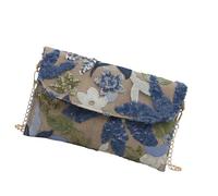 Elnwnnkc Modern Woven Straw Sequins Clutches Purse Embroidered Detailing Party Essential Accessory Straw Crossbody Bag