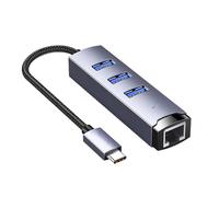 Elnwnnkc MultiDevice Compatible USB Hubs USB/Type C to Ethernet Adapter, Quick File Transfer for Home Use Stable Internet Multiports Splitter