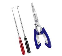 Elnwnnkc Multifunction Seawater-Resistant Hook Remover Split Rings Pliers Stainless Braid Line Cutter Fishing Tool Ergonomic Grip Long Nose Fishing Pliers