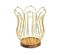 Elnwnnkc Multifunctional Coffee Pods Storage Basket with Wood Base Decorative Holder for Accessories Mug Shape Pods Stand