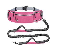 Elnwnnkc Multifunctional Running Waist Leash for Active Pet Owners Containing Thickened Belt and Two Control Handles Waist Worn Pet Leash for Active Owners