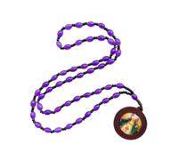 Elnwnnkc Necklace Beaded Rosary for Prayer and Meditations Adjustable Exquisite Craftsmanship Glass Pendant Rosary Beads