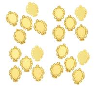 Elnwnnkc Pack of 20 Oval Base for Displaying Time Gemstones Jewelry Featuring Oxidation Alloy Finding