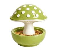 Elnwnnkc Pet Bird Feeder Bowl, Mushroom Feeding Tray with Lower Base for Indoor Cage Courtyard Balcony Feeding Use Setup Pet Bird Bowl Food Avian Feeder Mushroom Cage Balcony Garden Compact Water