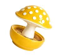 Elnwnnkc Pet Bird Feeder Bowl, Mushroom Feeding Tray with Lower Base for Indoor Cage Courtyard Balcony Feeding Use Setup Pet Bird Bowl Food Avian Feeder Mushroom Cage Balcony Garden Compact Water