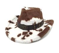 Elnwnnkc Playful Cow Pattern Halloween Western Hat Adjustable Band Cozy Construction Party 3 Color Cow Print Cowgirl Hats