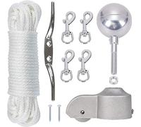Elnwnnkc Rustproof Flagpole Hardware 3Inch Golden & 2Inch Pulley Truck for Outdoor Systems Weather Resistant Garden Component