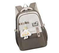 Elnwnnkc Stylish Backpack with Charm for Women Comfortable School Bag Large Capacity Daypack College Bags for Everyday Needs Teen Girls Schoolbag