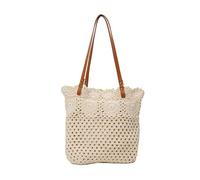 Elnwnnkc Stylish Crochet Bag Large Capacity Cotton Hollow Out Woven Shoulder Bag Suitable for City Shopping and Picnics Cotton