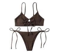 Elnwnnkc Swimwear Set String Bikinis Top and Side Side Adjustable Bikinis Bottom Two Pieces Triangle Bathing Suit Size S