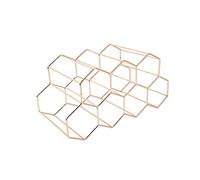 Elnwnnkc Tabletop Wine Rack Hexagon 7Bottle Wine Holder Countertop Bottle Rack Metal Honeycomb Black Silver Gold Holder Box for Wedding Ceremony Black