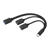 Elnwnnkc USB C Multiport Center 3 USB Expansion Port, Black USB | Heat Resist with Hard Braides Cable Reinforced Connector Housing for Strong Wear Resistant Designs