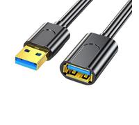Elnwnnkc USB3.0 a Type Extension Cord, 5Gbps Fast File Transfer, Metal Construction, Space-Saving Design for Computers Devices Metal Connectors Extension Cord