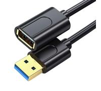 Elnwnnkc USB3.0 a Type Extension Cord, 5Gbps Fast File Transfer, Metal Construction, Space-Saving Design for Computers Devices Metal Connectors Extension Cord