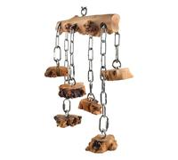 Elnwnnkc Wooden Chewing Toy with Rustless Hooks Cage Mounted Enrichment Activity Rustless Bird Dolls Bird Keeping Supplies Pet Care Mental Exercise Hanging Plan