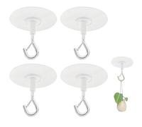 ELNX 4 Pcs Ceiling Hooks, Adhesive Ceiling Hook Heavy Duty Ceiling Hooks for Hanging Plants, Bird Feeders, Wind Chimes, Lantern, Planters, Outdoor Decoration
