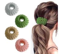 ELNX 4 Pcs Hair Nest, Birds Nest Hair Clip Lazy Birds Nest Plate Hairpin Expandable Bun Clip Accessories Expandable Bun Ponytail Holder Ponytail Clip Hair Bun Hair Grips for women(Set B)