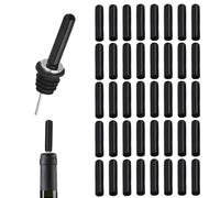 ELNX 40 Pcs Liquor Pourers Dust Covers, 5.5cm Long Liquor Pour Spouts Covers Plastic Pourer Cap Bottle Cover for Spirits Oil Pourer Tapered Spout(Black, Diameter 1cm)