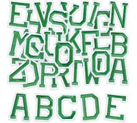 ELNX 52 Pcs Iron on Letters for Clothes | Alphabet A to Z Iron on Letters | Iron on Patches for Clothing Jackets Shirts Hats Bags Jeans DIY Christmas(Green)