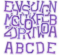 ELNX 52 Pcs Iron on Letters for Clothes | Alphabet A to Z Iron on Letters | Purple