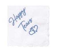 ELNX Wedding Day Handkerchief, 30x30CM Happy Tears Tissues Wedding Something Blue for Bride Embroidered Wedding Handkerchief for Mother and Father of The Bride