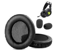 ElO 7.1 Earpads,HAIZEEN Earpads Compatible with Roccat ElO 7.1 AIR/ELO 7.1 USB/ELO X Stereo Headphones Ear pads Replacement Cushion (Protein Leather/Memory Foam)