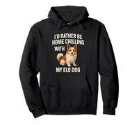 Elo Dog Funny I'd Rather Be Home Chilling Dog Mom Dad Pullover Hoodie