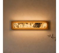 Elobra Chile L LED wall light, oak/coloured slate, width 20 cm