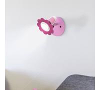 Elobra Flower wall spotlight, pink, one-bulb