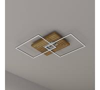 Elobra Inka L LED ceiling light, length 75 cm, light wood, dimmable