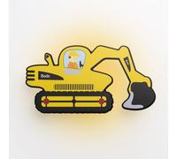 Elobra LED wall light excavator with plug, yellow, dimmable