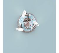 Elobra Little Indians ceiling lamp, Oskar Raccoon, blue
