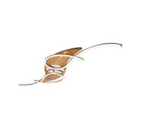 Elobra Panama curved LED ceiling light, oak/nickel, length 128 cm