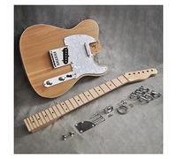 ELODEK Professional Electric Guitar Kit - DIY Alder Body & Maple Neck - S-S Pickups - 3-Ply Pickguard - Full Size - Natural