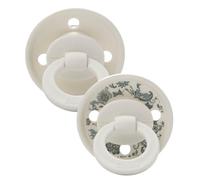 Elodie Details Binky 2-Pack Baby Dummies & Soothers 3+ Months - Soft Silicone Dummy, Symmetrical Teat, BPA-Free Pacifier with Curved Ventilation Shield - Boys & Girls - Garden Leo Toile