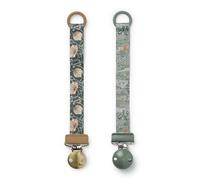 Elodie Details Pacifier Clip for Boys Girls - Durable Dummy Chain with Clip, BPA Free Soother Holder, Recycled Polyester Pacifier Strap Unisex, Pack of 2 - Pimpernel/Owl & Willow