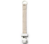 Elodie Details Schnullerclip - Schnullerkette & Nuckelkette mit Holzclip für Baby - BPA-freier Schnullerhalter aus recyceltem Polyester - Schnullerband für Jungen & Mädchen - Silver Sheen