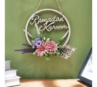 ElodieAu Ramadan Kareem Wreaths for Front Door, 10" Eid Hanging Wreath, Ramadan Decorations for Home, Islam Mubarak Garland for Eid Indoor and Outdoor Wall Window Home Party Decoration