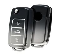 ELOHEI for VW Key Fob Cover, Premium Soft TPU 361 Degree Full Protection for VW Volkswagen Jetta Beetle Tiguan Passat Golf MK6 Polo 3 Buttons(Gradient Gray)