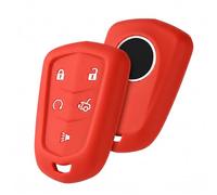 ELOHEI Key Fob Cover for Cadillac, Key Fob Case for 2015-2019 Cadillac Escalade CTS SRX XT5 ATS STS CT6 5-Buttons Premium Soft TPU 361 Degree Full Protection (GJ-Red)