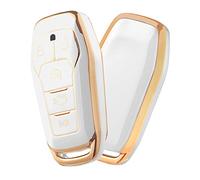 ELOHEI Soft TPU Car Key Fob Case Cover for Ford,Compatible with Ford F150 Explorer 2013-2016 Ford Fusion 2015-2017 Ford Mustang Edge Lincoln MKZ MKC MKX 5 Buttons Smart Key