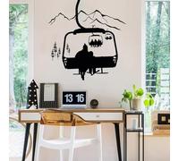 ELOIR Self adhesive ski lift wall sticker winter sports sticker ski wall decoration ski enthusiast decal