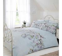 Rapport - Eloise Floral Flowers Duvet Quilt Cover Bedding Ser - BLUE GREY PINK