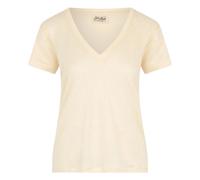 Eloise V-Neck Linen T-Shirt - female - MC2 Saint Barth - T-Shirts - Beige - M - Tops M