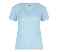 Eloise V-neck Linen T-shirt - female - MC2 Saint Barth - T-Shirts - Blue - L - Tops L