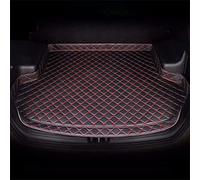 ELOKO Leather Car Boot Mat for Porsche Cayenne E-Hybrid 2015-2020 2021 2022, Waterproof Anti-Scratch Non-Slip Trunk Pad, Cargo Tray Protector Liners Accessories,Black-red-1