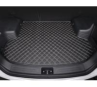 ELOKO Leather Car Boot Mat for Skoda KODIAQ 7 Seater, Waterproof Anti-Scratch Non-Slip Trunk Pad, Cargo Tray Protector Liners Accessories,Black-beige